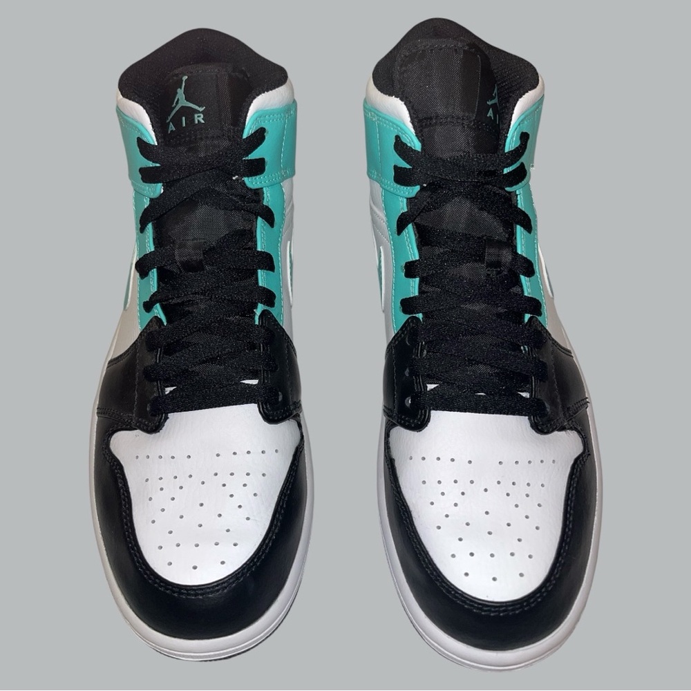 Nike Air Jordan 1 Mid Tropical Twist Teal Black High-Top 10.5 Sneakers554724-132 - Picture 4 of 8
